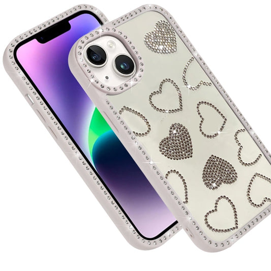 Phone Case for Apple iPhone 14 /iPhone 13 Spread Love Hearts Glitter Shimmer Bling Diamond Edge Shockproof Hybrid Stylish Protective Slim Grip Designer Cover