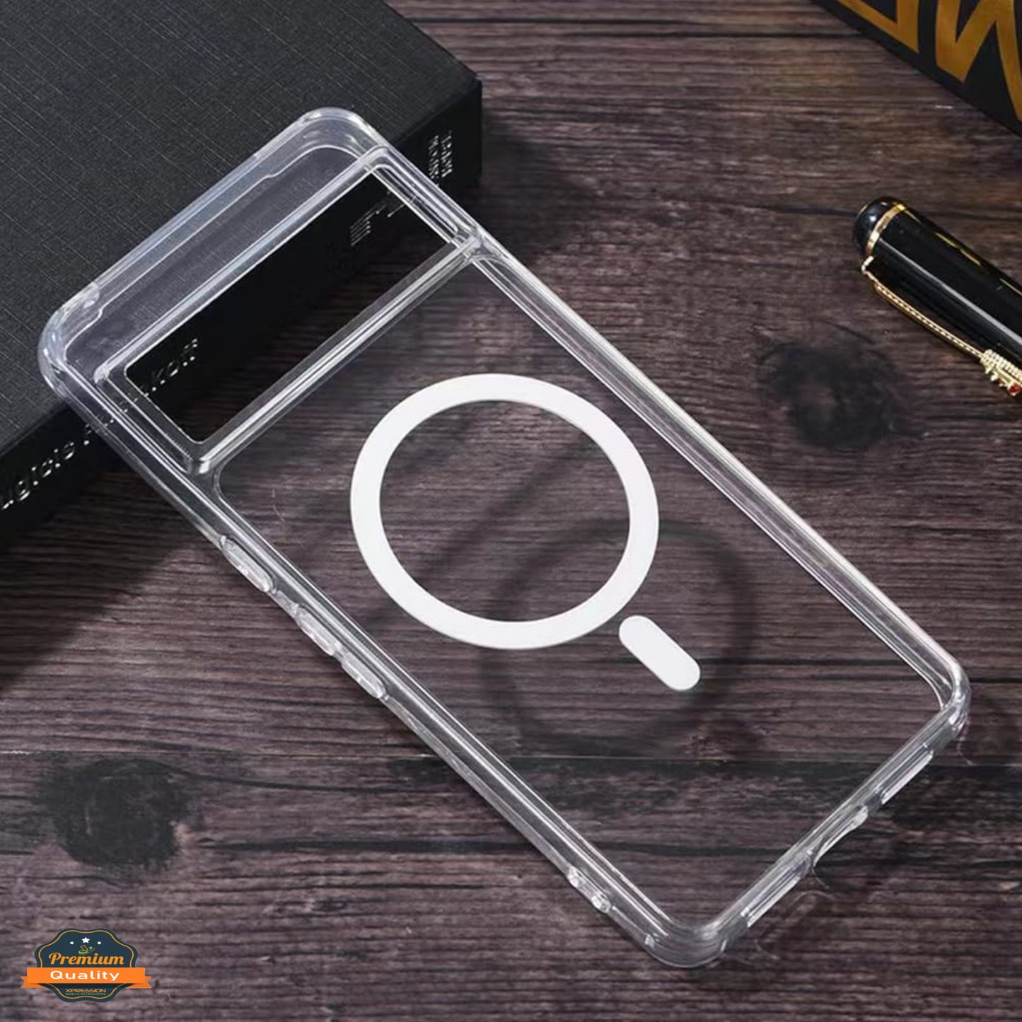 For Google Pixel 9 Pro Hybrid Clear Case Magnetic Back Shockproof Protective Transparent Back, Slim Fit, Wireless Charging Ready Case Cover Clear