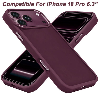 Phone Case for Apple iPhone 18 Pro Polished Acrylic Hybrid TPU Slim Shockproof Metal Button Thick Durable Grip Camera Protection Anti-Scratch Cover