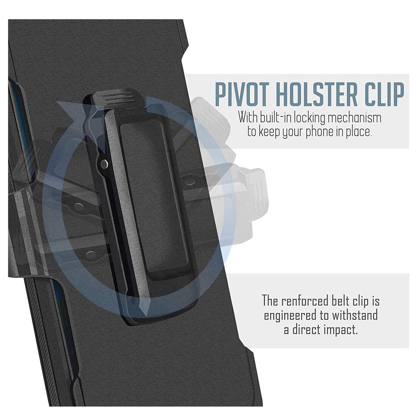 For Apple iPhone 16 Pro Max (6.9") Heavy Duty Rugged Shockproof Body Protection Hybrid Kickstand with Swivel Belt Clip Holster Case Cover Black