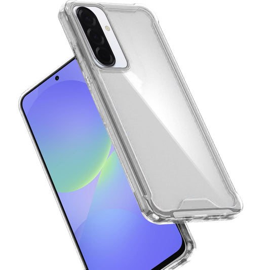For Samsung Galaxy A37 Clear Colored Shockproof Transparent Hard PC + Rubber TPU Hybrid Bumper Shell Slim Protective Case Cover Clear