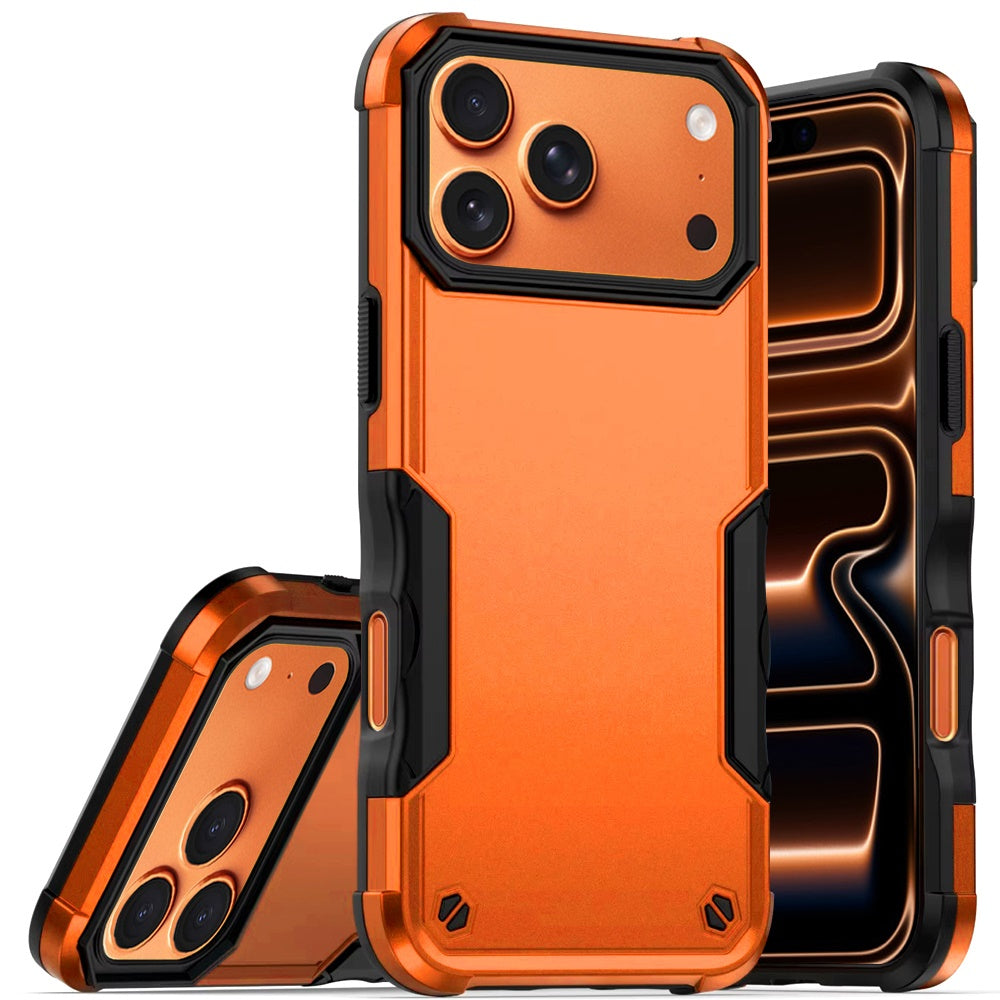 For Apple iPhone 17 Pro (6.3") Slim Tough Shockproof Hybrid Heavy Duty 2in1 Dual Layer TPU Bumper Rugged Rubber Defend Armor Case Cover Cosmic Orange