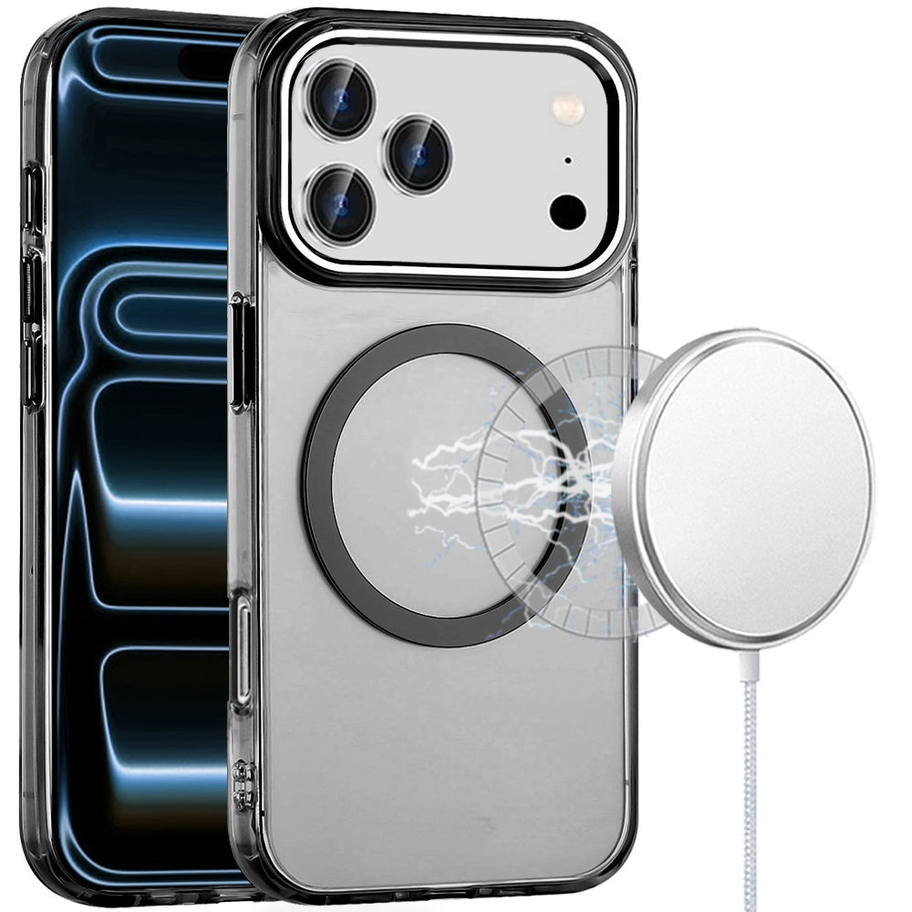 Phone Case for Apple iPhone 18 Pro Max Magnetic Clear Acrylic Metal Button Camera Guard Shockproof Transparent Slim Grip Premium Hybrid Cover