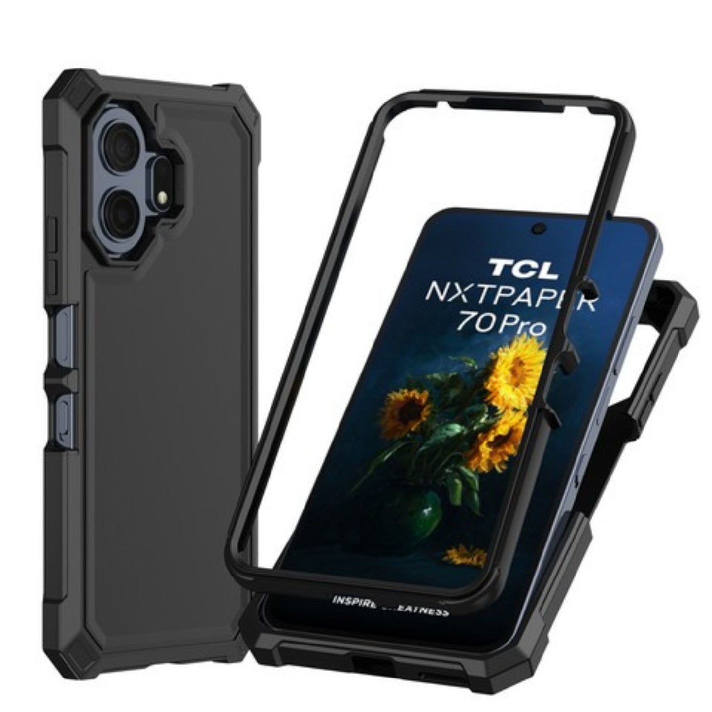 Phone Case Cover for TCL NXTPAPER TCL 70 Pro Full-Body Dual Layer Hybrid Case Slim, Drop-Proof TPU Hard PC, Durable Corner Front Bumper Protector Cover