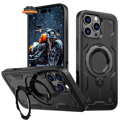 For Apple iPhone 17 Pro Max Ring Holder Military-Grade Shockproof, Magnetic Kickstand, Large Twisting Compatible with MagSafe Case Cover