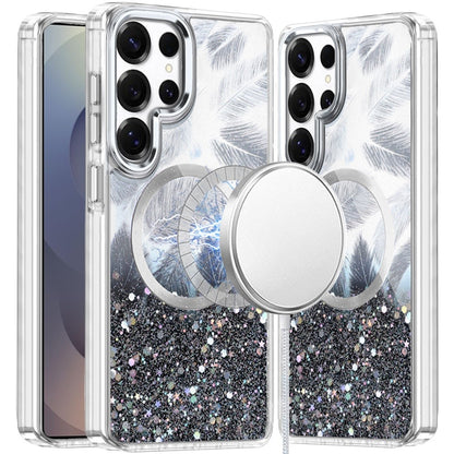 For Samsung Galaxy S26 Ultra Epoxy Glitter Shimmer Fashion Case with Magnetic Magsafe Compatible Hybrid Sparkling Slim Protective Case Cover