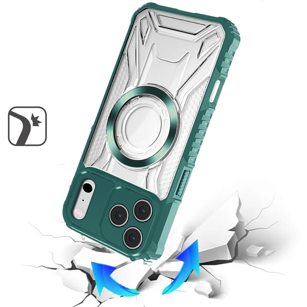 Phone Case for Apple iPhone 18 Pro Clear Rugged Hybrid TPU Magnetic Back Reinforced Frame Bumper Shock Absorbing Slim Fit Cover