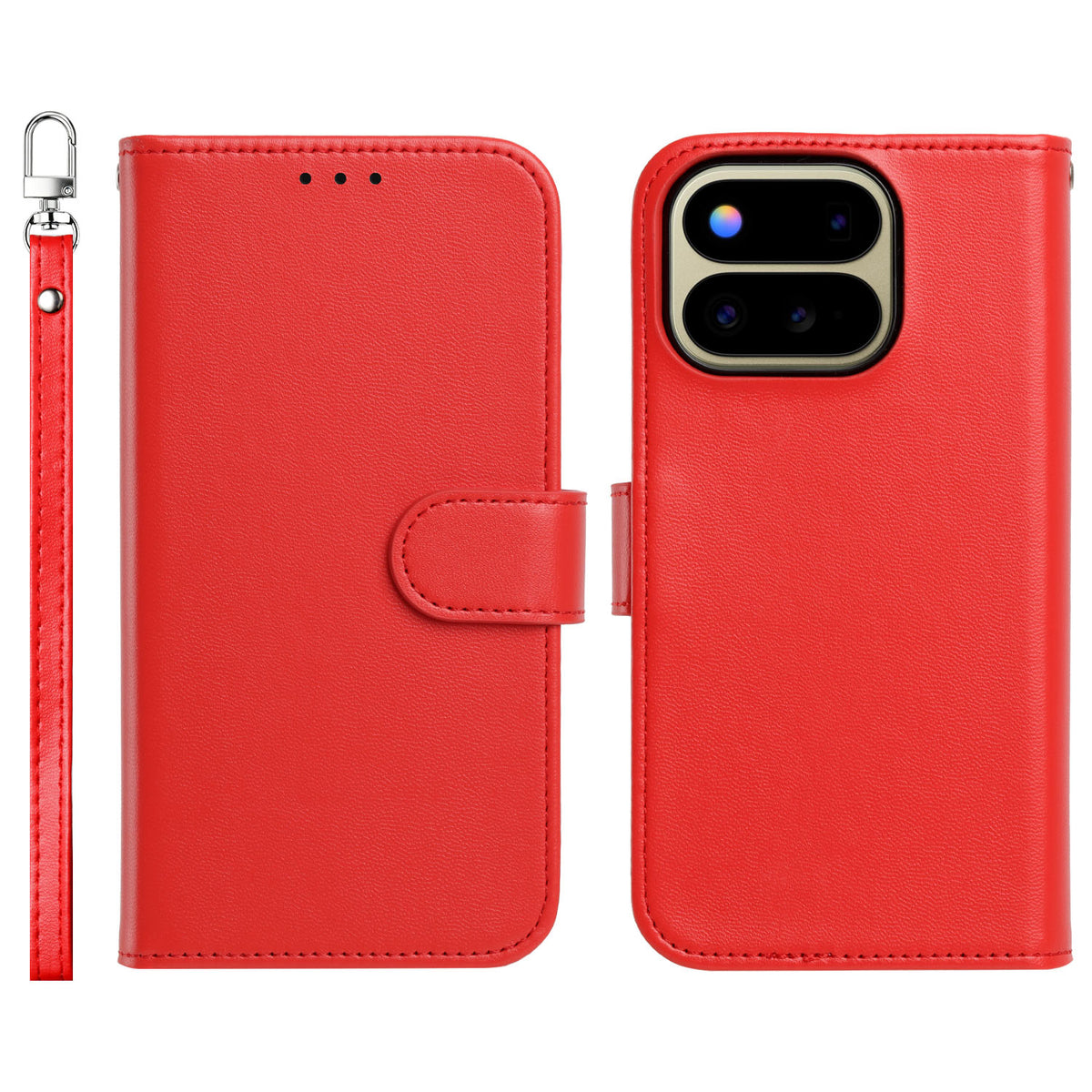 Phone Case for Google Pixel 11 Pro Fold Leather Wallet Folio Credit Card Holder with Magnetic Closure Wrist Strap Classic Flip Design Storage Slots Cover