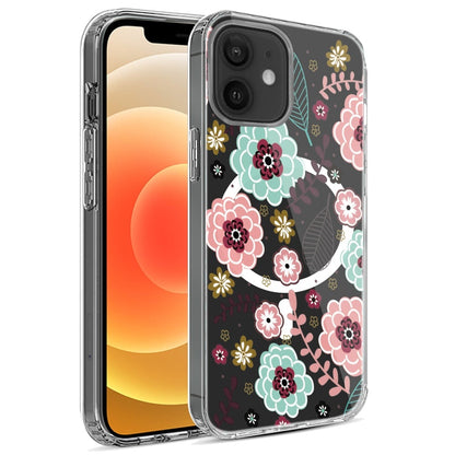 For iPhone 12 / iPhone 12 Pro (6.1") Hybrid Flower Design Stylish Fashion Case, MagSafe Compatible, Thick Shockproof Hard PC Case Cover Wildflower