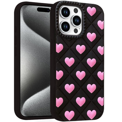 Phone Case for iPhone 15 Pro (6.1") Fashionable Silicone Textured Decorative Design Pattern Protective Rubber TPU Hybrid Protection Cover