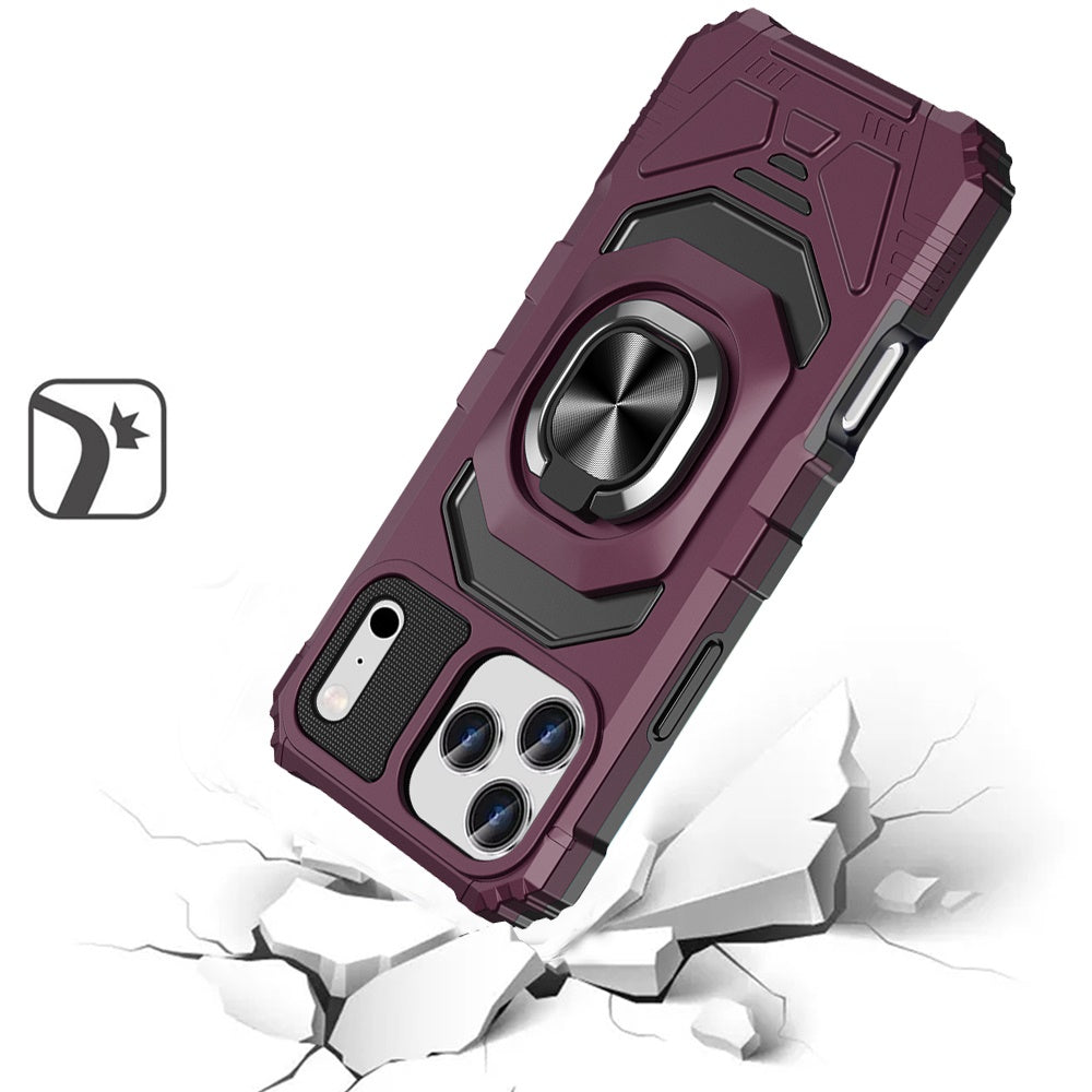 Phone Case for Apple iPhone 18 Pro Max Rugged Hybrid Dual Layer Magnetic Ring Stand Armor Shock Absorbing Heavy Duty TPU Reinforced Bumper Cover