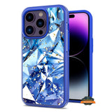 For Apple iPhone 15 Plus (6.7") Pattern Design Bling Glitter Shockproof Hybrid Soft TPU Frame and Hard PC Back Slim  Phone Case Cover