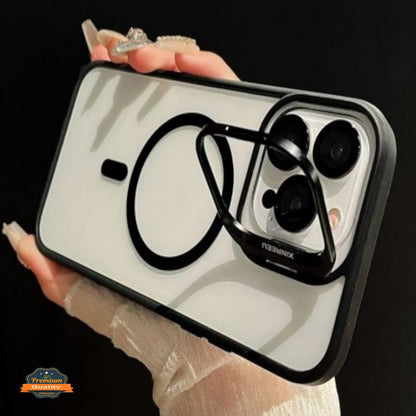 Phone Case Cover for Apple iPhone 17E /iPhone 16E Clear Back Hybrid with MagSafe Compatible Metal Camera Stand Colorful Bumper Frame Shockproof Cover