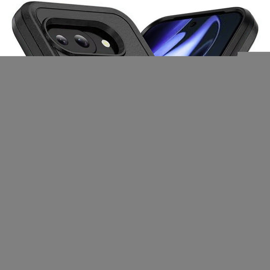 For Google Pixel 9A Heavy Duty Shockproof Dual Layer Drop Protection Tough Hybrid Rugged Rubber Armor Defend Case Cover Black