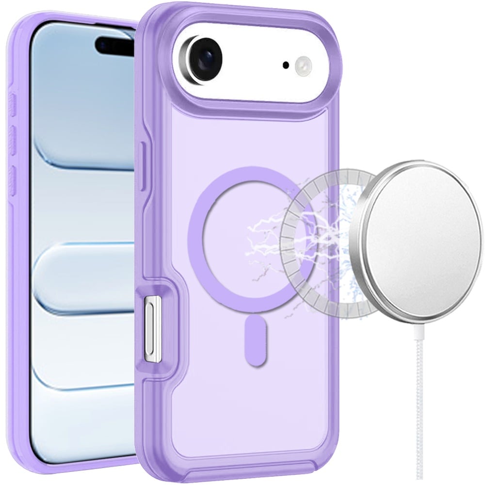 For Apple iPhone 17 Air (6.6") Slim & Durable Compatible with MagSafe Hybrid Shockproof Glossy Oil Protective Dual Layer TPU + PC Case Cover