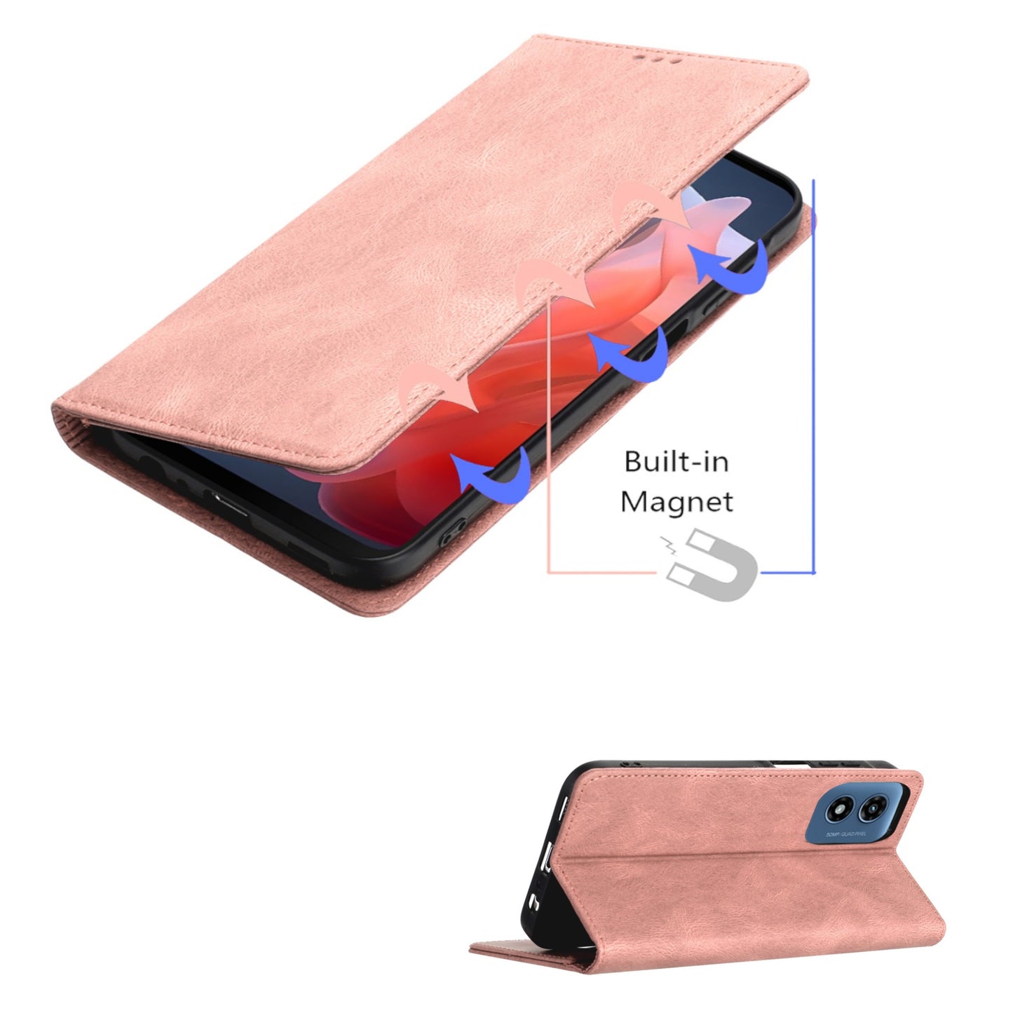 For Apple iPhone 17 AIR Wallet Pouch with Credit Card Holder Flip, Magnetic Closure Vegan Leather and Stand Case Cover