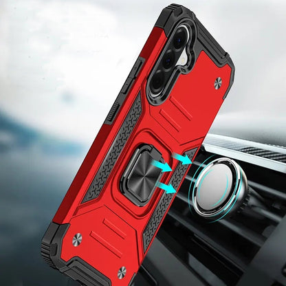 Phone Case for Samsung Galaxy A27 Magnetic Car Mount Hybrid Ring Stand Shockproof Rugged Grip Armor Heavy Duty Protective TPU Durable Cover