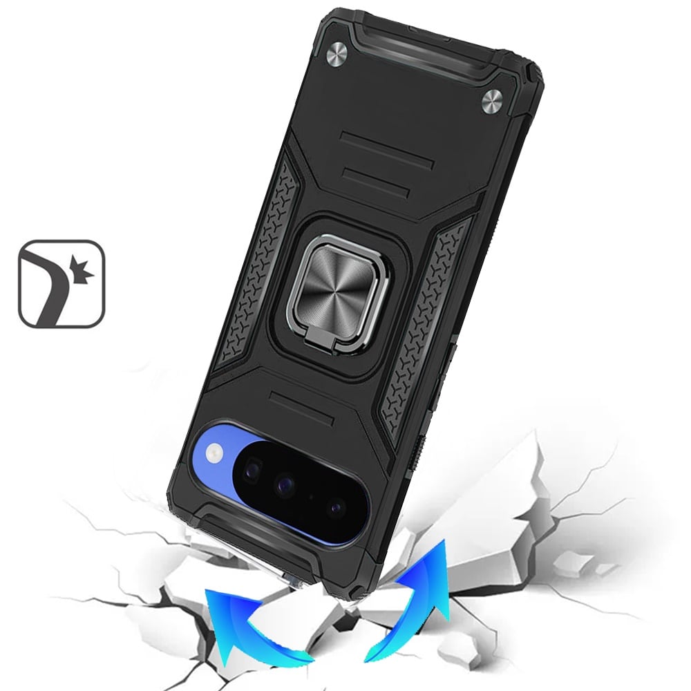 Phone Case for Google Pixel 11 / 11 Pro Magnetic Car Mount Hybrid Ring Stand Shockproof Rugged Grip Armor Heavy Duty Protective TPU Durable Cover