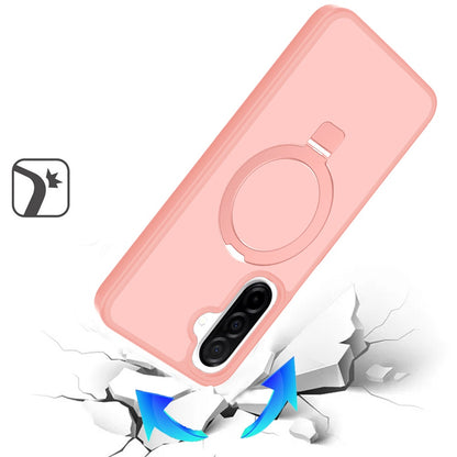 For Samsung Galaxy A37 Magnetic Circle Back with Ring Stand Full Rotation Matte Hybrid Shockproof Case Cover