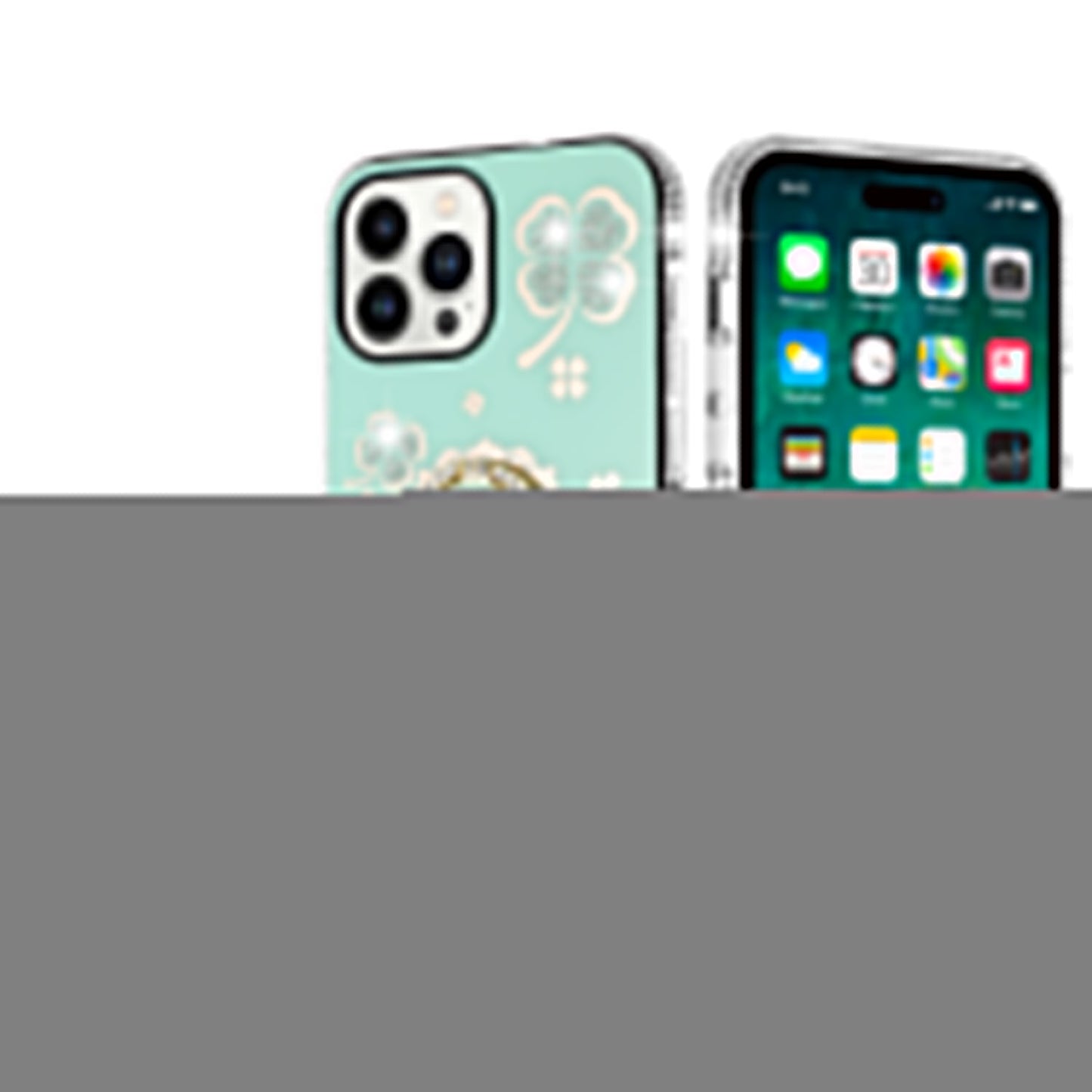 For iPhone 15 Plus (6.7") Diamonds Bling All Around Edges Sparkly Glitter Hybrid with Ring Stand Holder Fashion Good Luck Case Cover Cosmic Orange