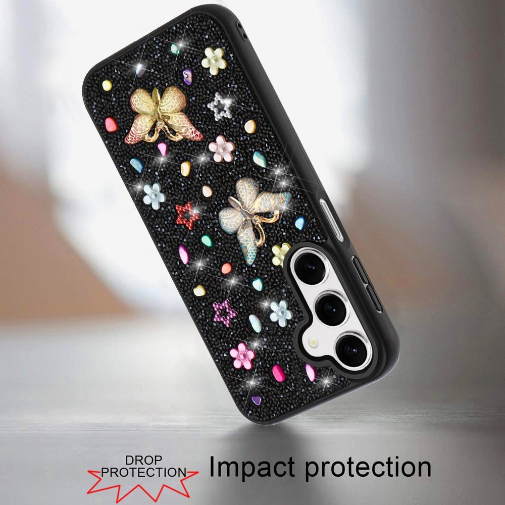 Phone Case for Samsung Galaxy A16 5G 3D Butterfly Diamond Bling Glitter Shockproof Stylish Protective Luxury Hybrid Sparkly Durable Grip Design Cover