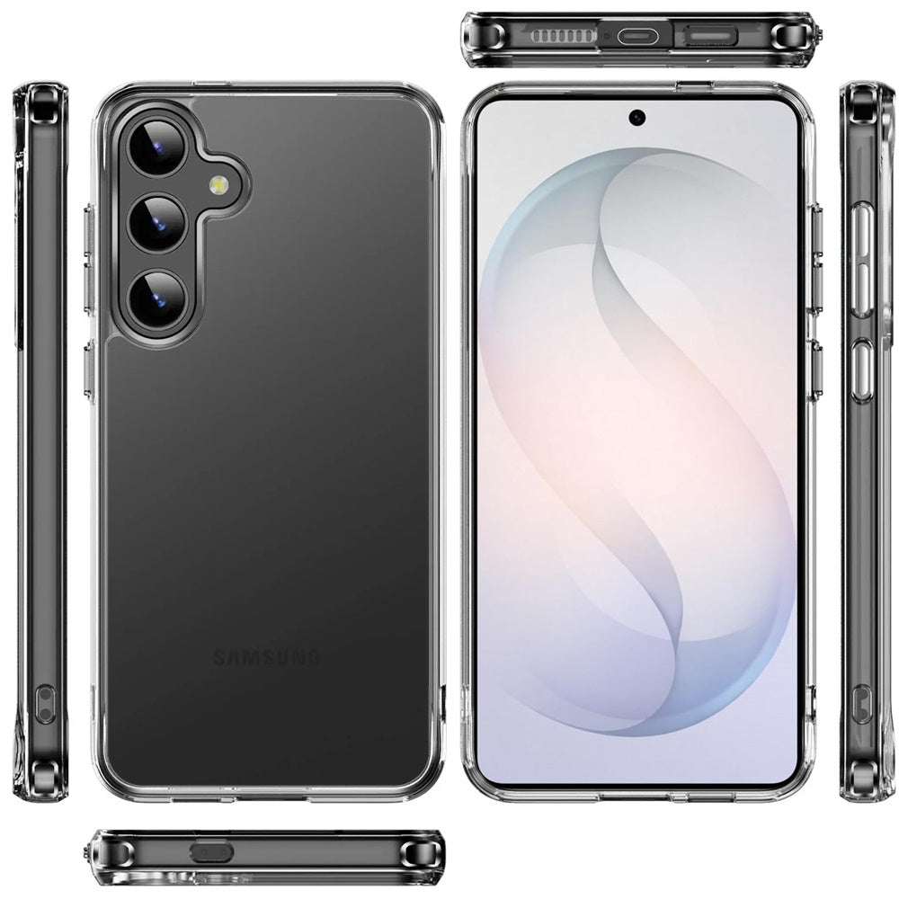 Phone Case for Samsung Galaxy S26 FE /S26 Fan Edition Crystal Transparent Thick 2.0mm Shockproof Chrome Button Durable Grip Camera Protection Hybrid Design Cover Clear