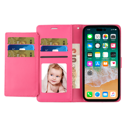 For Apple iPhone 12 /12 Pro Wallet Cases PU Leather with Credit Card /ID /Cash Holder Slot Dual Flip Book Pouch, Stand and Strap Case Cover