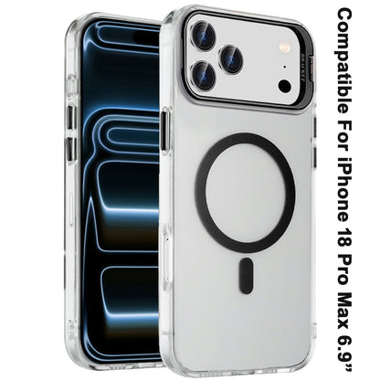 Phone Case for Apple iPhone 18 Pro Max Clear Metallic Camera Stand Magnetic Hybrid TPU Shockproof Grip Camera Protection Kickstand Durable Armor Cover