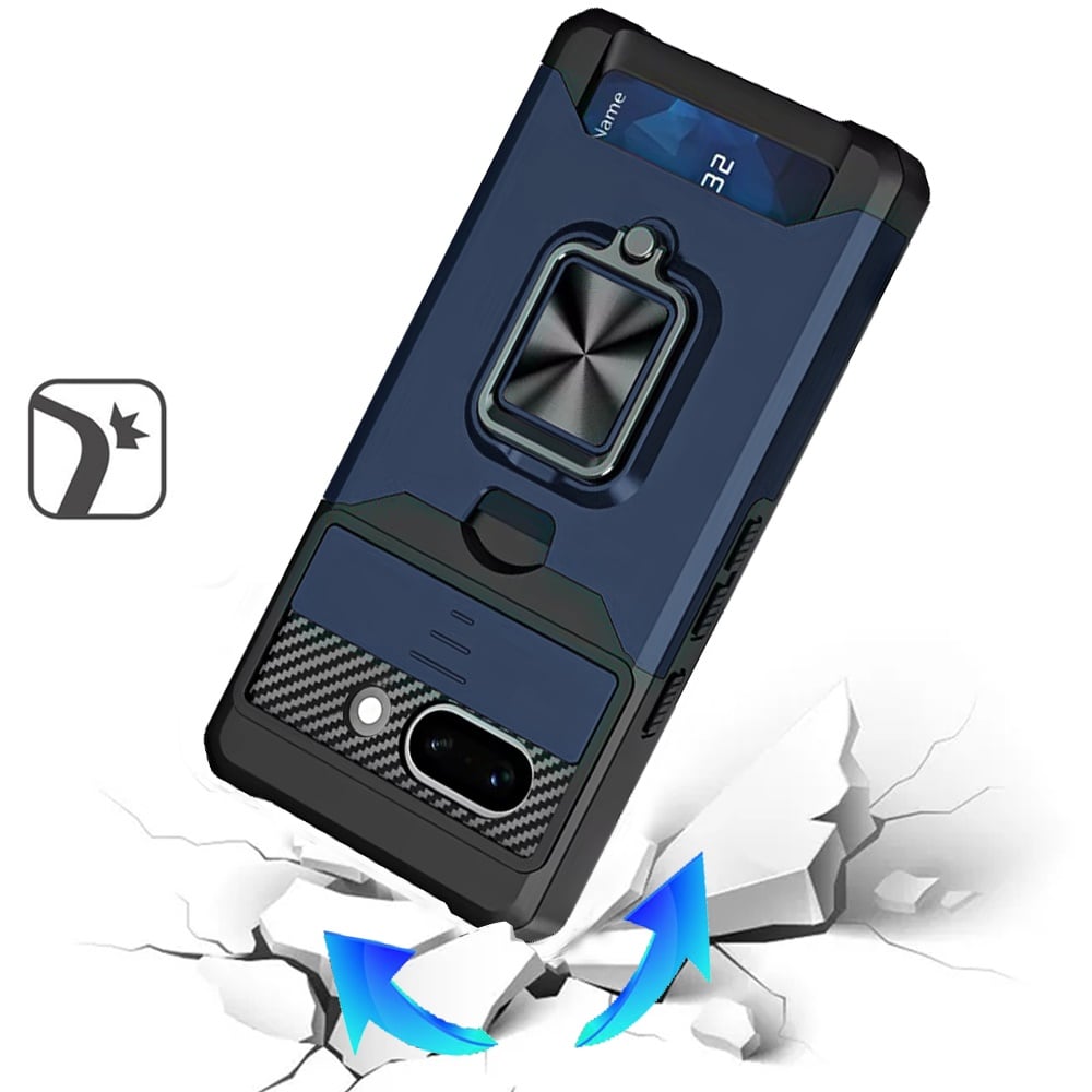Phone Case for Apple iPhone 17E /16E Card Holder Magnetic Ring Stand Shockproof Anti Slip Wallet Grip Protective Hybrid Design Cover