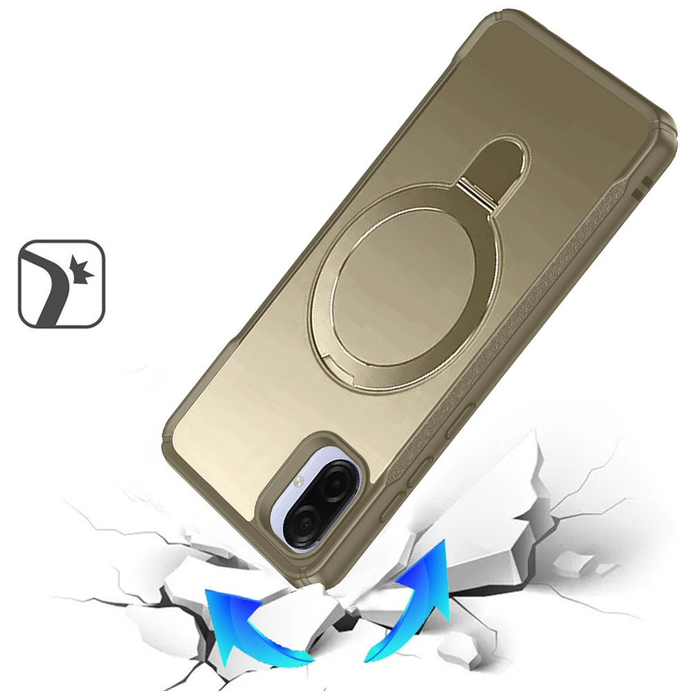Phone Case for Samsung Galaxy A08 4G, A07 5G, A07 4G Magnetic Ring Stand Matte Finish Shockproof Grip Slim Armor Heavy Duty TPU Protective Hybrid Cover