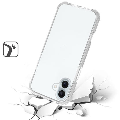 For Apple iPhone 16e Hybrid Transparent Acrylic Rubber Gummy Hard PC Silicone TPU Color Bumper Frame Shockproof Case Cover