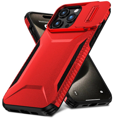 Apple iPhone 16 Plus (6.7") Slim Fit Shockproof Hybrid with Slide Camera Window Covering, Rugged Tpu Silicone Hard PC Bumper