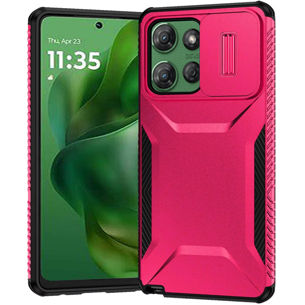 For Motorola Moto G Power 5G 2025 Slim Fit Shockproof Hybrid with Slide Camera Window Covering, Rugged Tpu Silicone Hard PC Bumper Case Cover