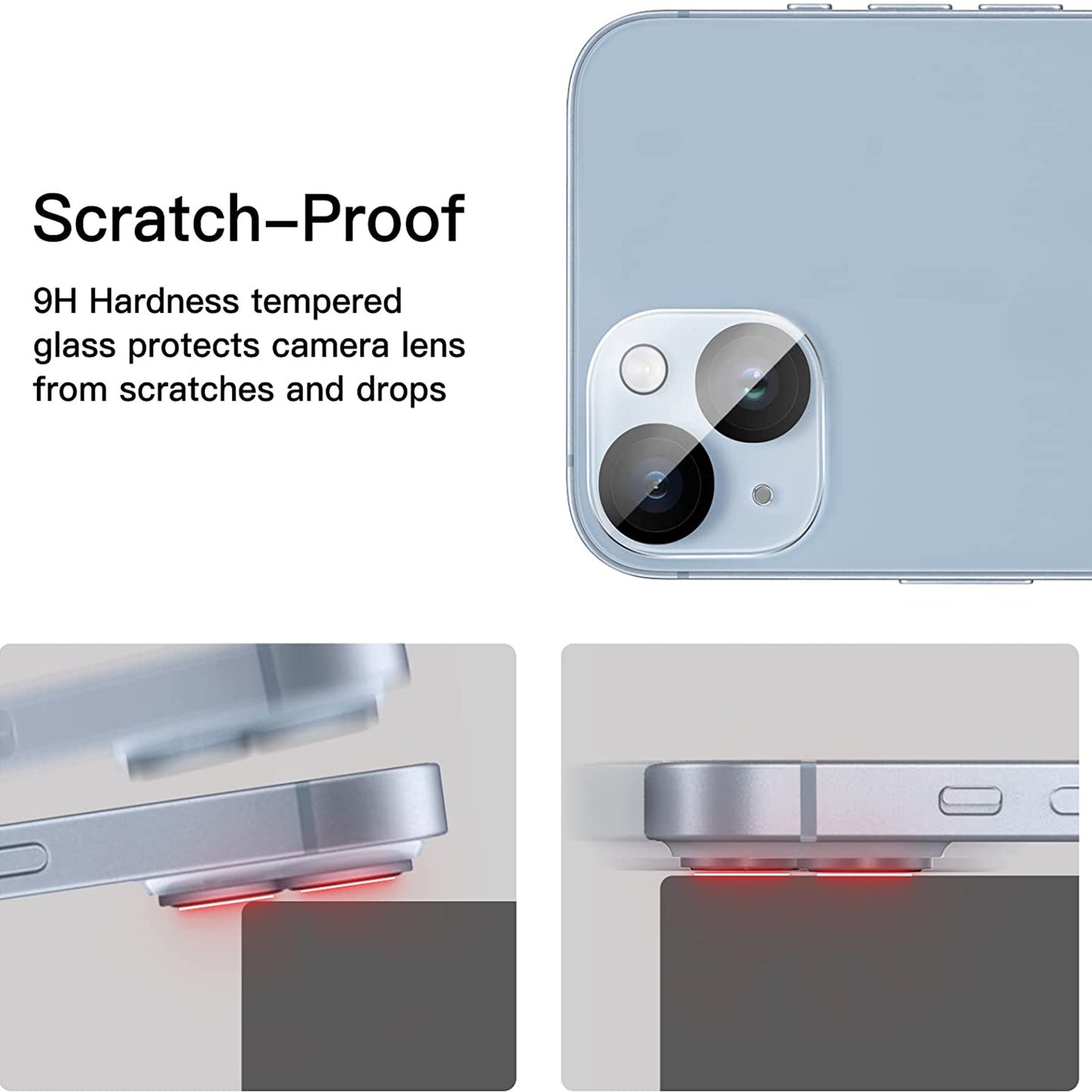 For Apple iPhone 13 Mini Camera Lens Protector – Tempered Glass, Clear, Scratch-Resistant, 9H Hardness Back Camera Protection Protector Clear