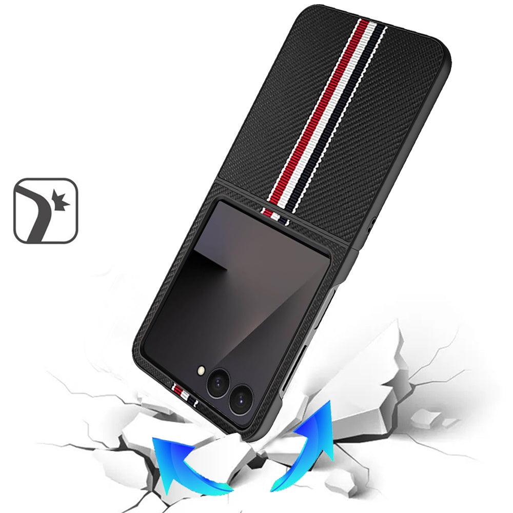For Samsung Galaxy Z Fold 7 Velvet Fabric PU Vegan Leather, Premium Flip Design, Slim Snap-On Hard PC + TPU Case Cover Black