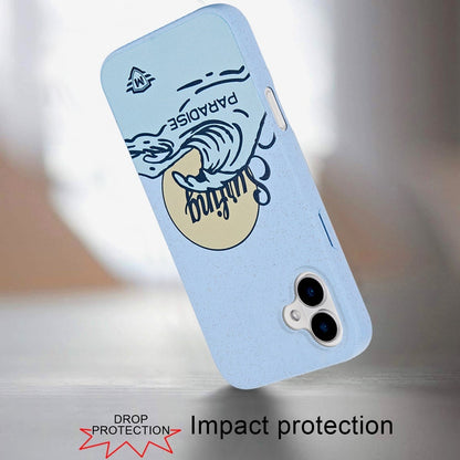 For Apple iPhone 16 Plus Biodegradable Eco Friendly Slim Design Shockproof Protection Lightweight Durable Secure Grip Sustainable Material Case Cover Surfing Paradise