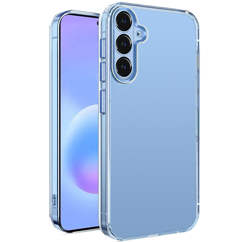 Phone Case for Samsung Galaxy A57 Transparent Clear Hybrid Metal Button Camera Guard Shockproof Gummy TPU Slim Protective Grip Cover