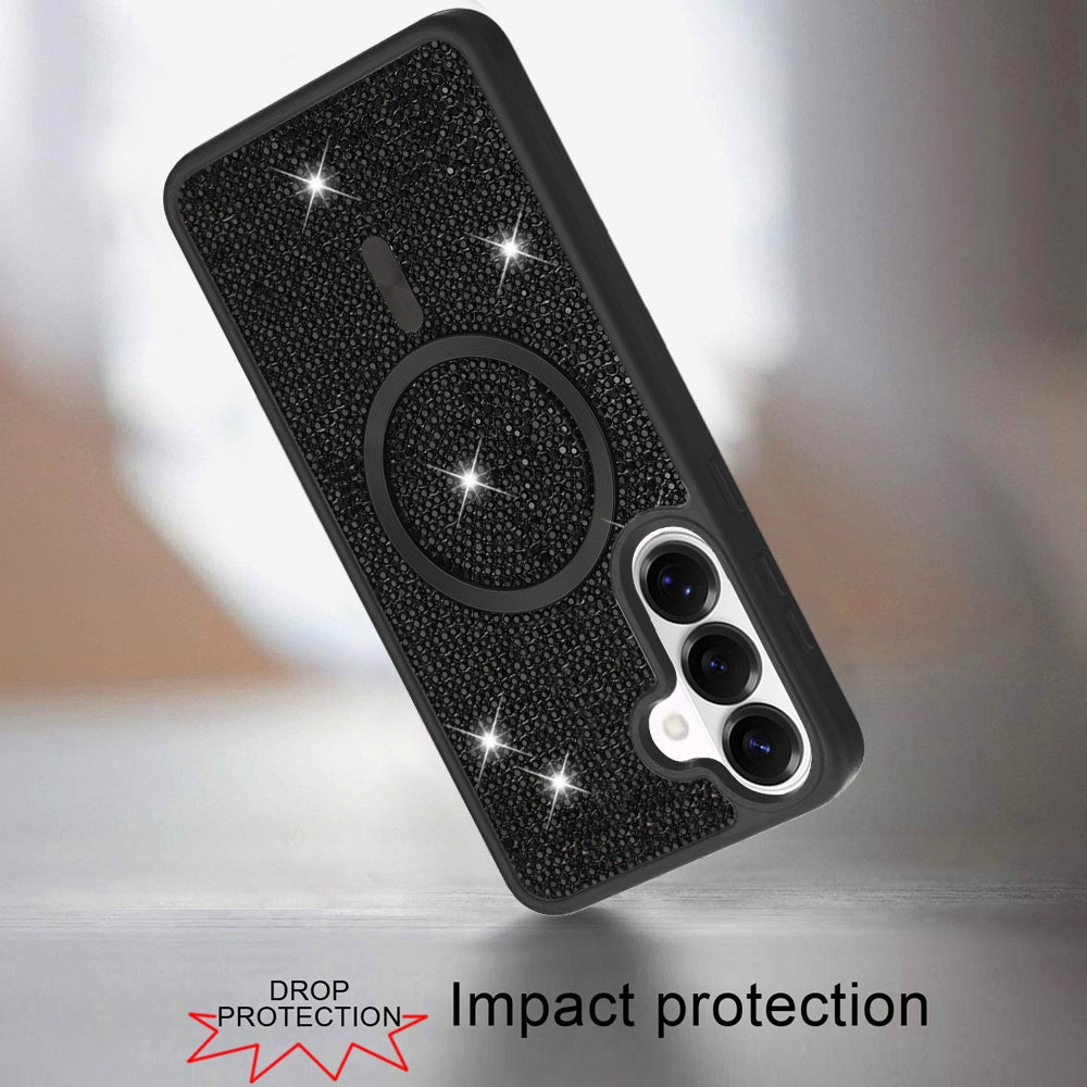 Phone Case for Samsung Galaxy S26+ / S26 Plus Magnetic Bling Diamond Sparkle Hybrid Shockproof Rugged Grip Durable Protection Anti-Slip Armor Design Cover