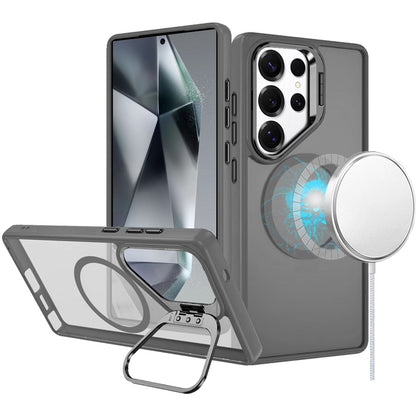 For Samsung Galaxy S23 Heavy Duty Metallic Hybrid Tough TPU with Camera Ring Stand, MagSafe Compatible, Rugged Drop Protection Case Cover