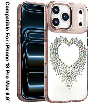 Phone Case for Apple iPhone 18 Pro Max Angel Hearts Bling Shimmer Colorful Glitter Chrome Edge Shockproof Stylish Hybrid Design Cover