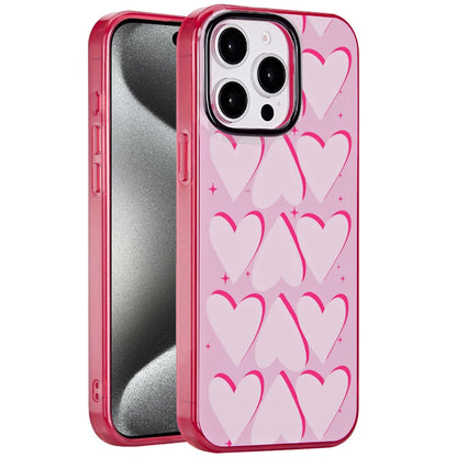 For Apple iPhone 15 Pro Max Fashion Layer Design Slim IMD TPU Protective, Shockproof Hybrid Stylish Durable Hard PC Case Cover