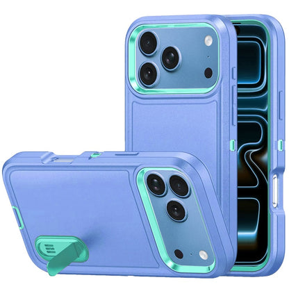 Phone Case for Apple iPhone 18 Pro Max/ iPhone 17 Pro Max 3in1 Tough Rugged Kickstand Shockproof Armor Grip Heavy Duty Drop Resistant Protective Hybrid Cover Blue