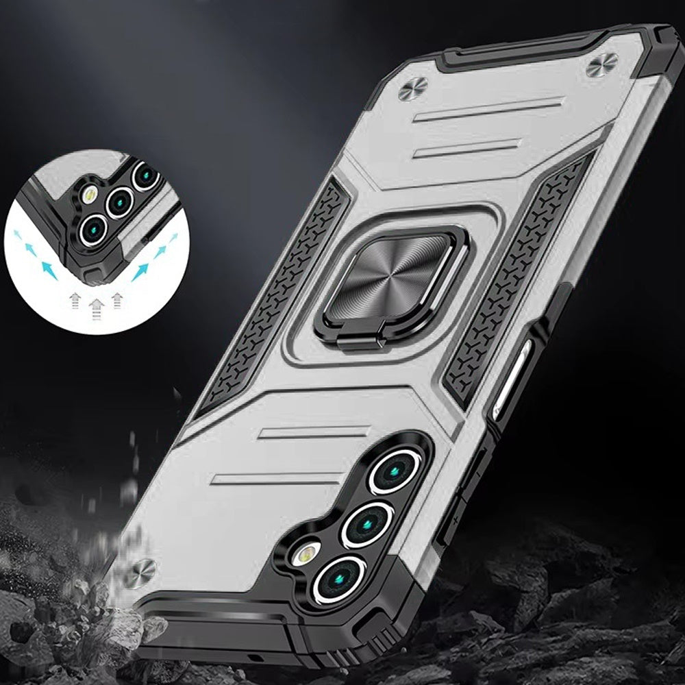 For Samsung Galaxy S25 /S24 Armor Hybrid Magnetic Stand with Ring Holder Kickstand Shockproof Heavy-Duty Durable Rugged TPU Dual Layer Case Cover