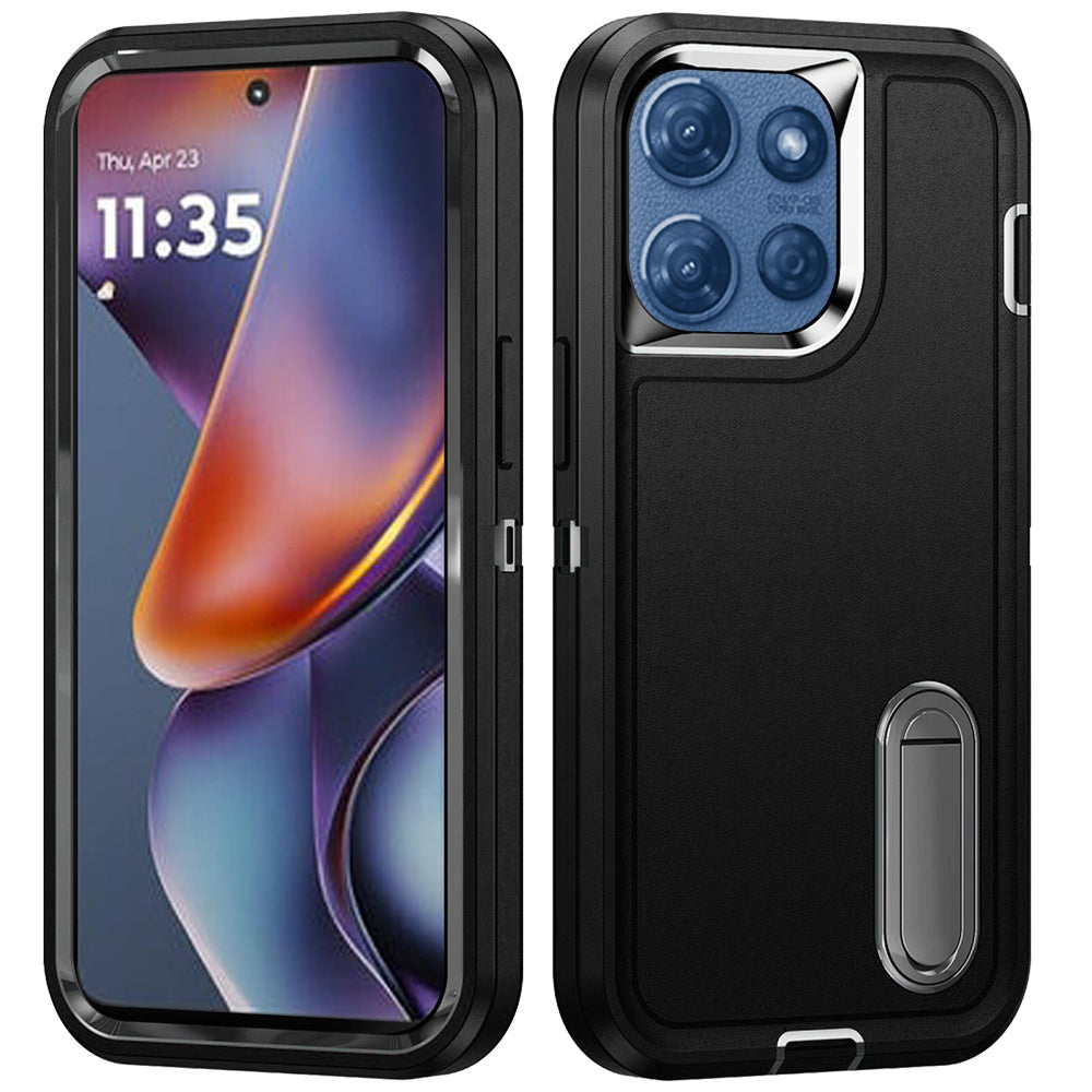 For Motorola Moto G Power 5G 2025 Hybrid 3 Layers Hard 3in1 Shockproof with Kickstand Heavy Duty Hard TPU Rubber Anti-Drop Case Cover