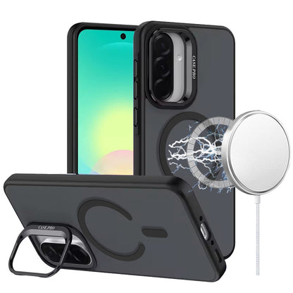 Phone Case for Samsung Galaxy A27 Magnetic Shockproof Hybrid Camera Stand Guard Anti Slip Rubber Durable Protective Matte Design Cover