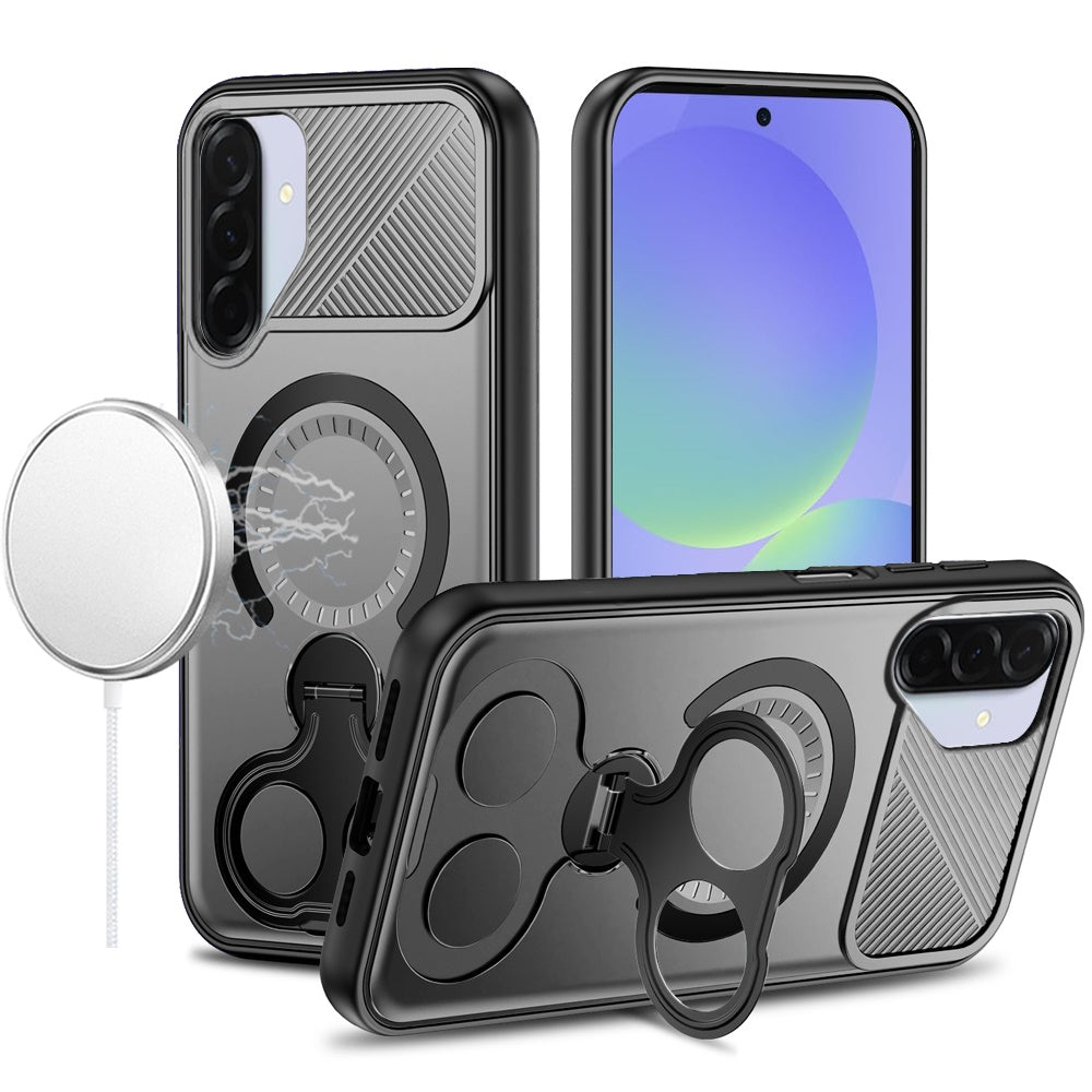 For Samsung Galaxy S26 Hybrid with Invisible 2 Hole Ring Stand Magnetic back Car Mount Friendly Protector Case Cover
