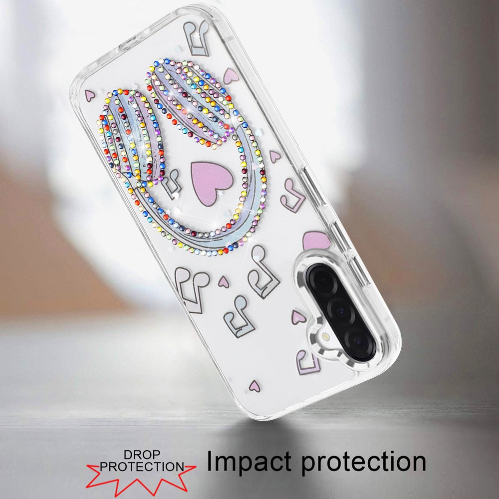 Phone Case for Samsung Galaxy A56 / A36 Butterfly Resin Epoxy Diamond Bling Metal Edge Shockproof Hybrid Luxury Protective Durable Stylish Fashion Grip Cover Green