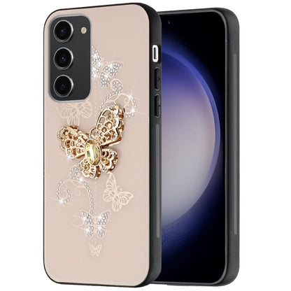 For Motorola Razr+ PLUS (2025) Diamonds 3D Fashion Bling Sparkly Glitter Ornaments Engraving Hybrid with Ring Stand Case Cover