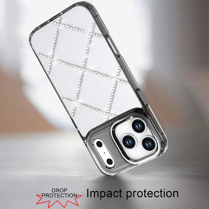 Phone Case for Apple iPhone 18 Pro Gem Glitter Diamond Transparent Hard TPU Hybrid Shockproof Protective Colorful Durable Anti Scratch Grip Cover