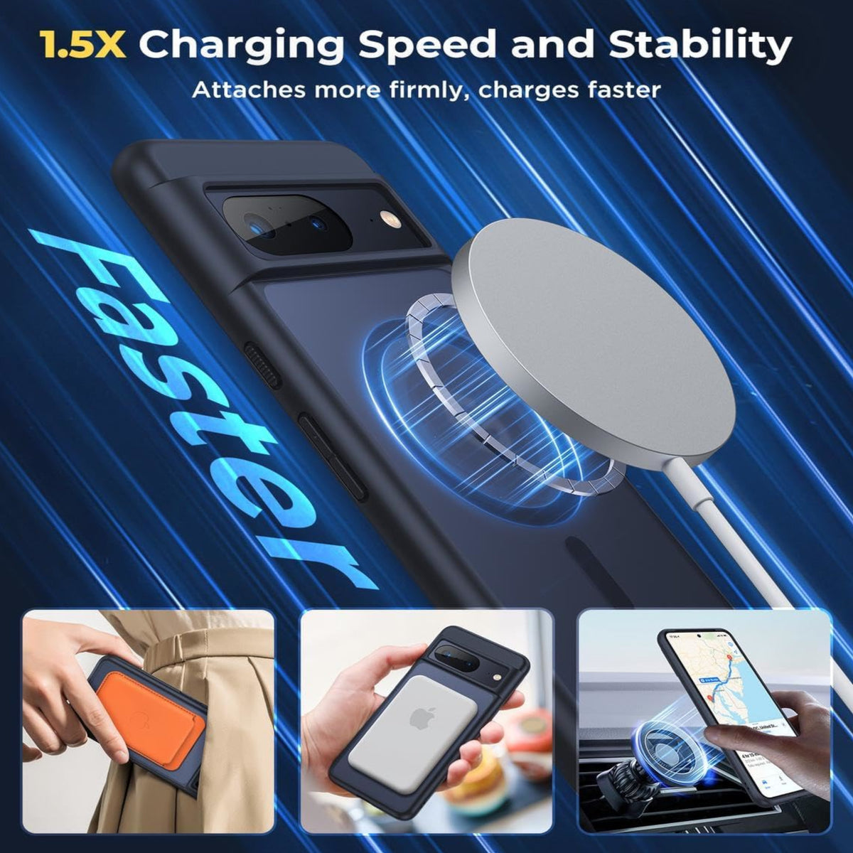 For Google Pixel 10A Frosted Translucent Case with MagSafe Compatible Slim, Shockproof Protective Matte TPU Military Grade Tough Case Cover Black